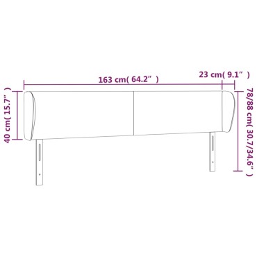 vidaXL Κεφαλάρι με Πτερύγια Κρεμ 163x23x78/88cm Υφασμάτινο 1 τεμ.