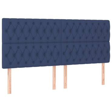 vidaXL Κεφαλάρια Κρεβατιού 4 τεμ. Μπλε 90x7x78/88cm Υφασμάτινο