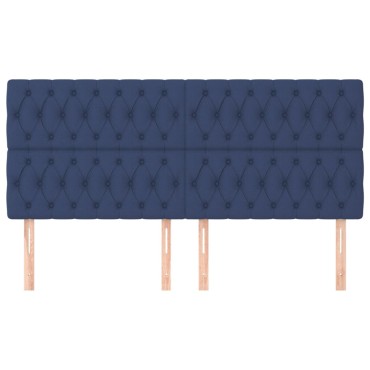 vidaXL Κεφαλάρια Κρεβατιού 4 τεμ. Μπλε 90x7x78/88cm Υφασμάτινο