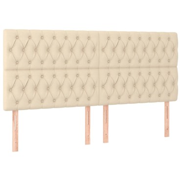 vidaXL Κεφαλάρια Κρεβατιού 4 τεμ. Κρεμ 100x7x78/88cm Υφασμάτινο