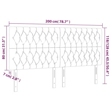 vidaXL Κεφαλάρια Κρεβατιού 4 τεμ. Κρεμ 100x7x78/88cm Υφασμάτινο