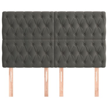 vidaXL Κεφαλάρια Κρεβατιού 4 τεμ. Σκ. Γκρι 80x7x78/88cm Βελούδινο