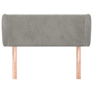 vidaXL Κεφαλάρι με Πτερύγια Ανοιχτό Γκρι 83x23x78/88cm Βελούδινο 1 τεμ.