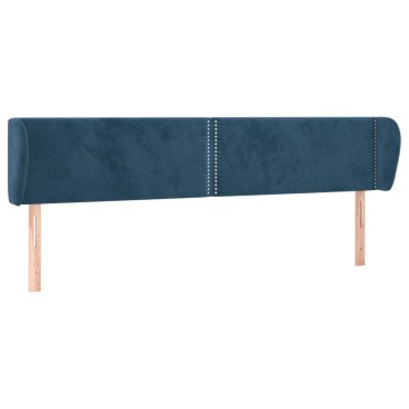 vidaXL Κεφαλάρι με Πτερύγια Σκούρο Μπλε 203x23x78/88cm Βελούδινο 1 τεμ.