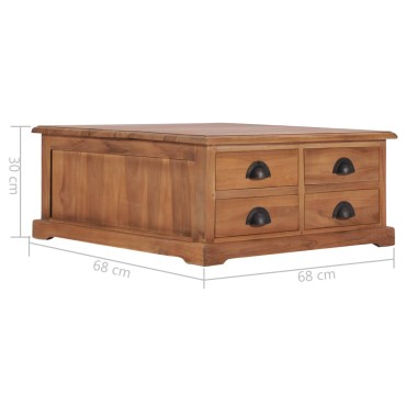vidaXL Τραπεζάκι Σαλονιού 68x68x30cm από Μασίφ Ξύλο Teak 1 τεμ.