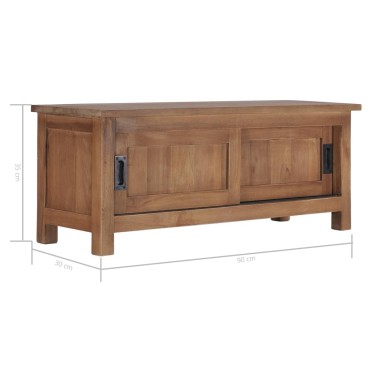 vidaXL Έπιπλο Τηλεόρασης 90x30x35cm από Μασίφ Ξύλο Teak