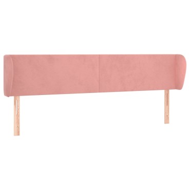 vidaXL Κεφαλάρι με Πτερύγια Ροζ 203x23x78/88cm Βελούδινο 1 τεμ.