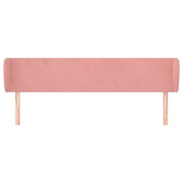 vidaXL Κεφαλάρι με Πτερύγια Ροζ 203x23x78/88cm Βελούδινο 1 τεμ.