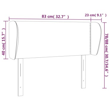 vidaXL Κεφαλάρι με Πτερύγια Κρεμ 83x23x78/88cm Υφασμάτινο 1 τεμ.