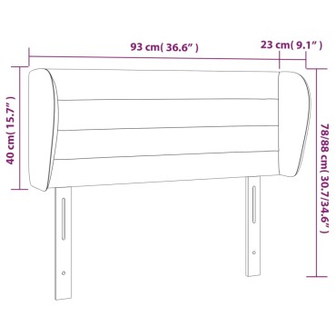 vidaXL Κεφαλάρι με Πτερύγια Κρεμ 93x23x78/88cm Υφασμάτινο 1 τεμ.