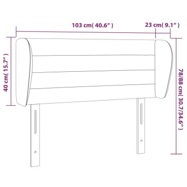 vidaXL Κεφαλάρι με Πτερύγια Κρεμ 103x23x78/88cm Υφασμάτινο 1 τεμ.
