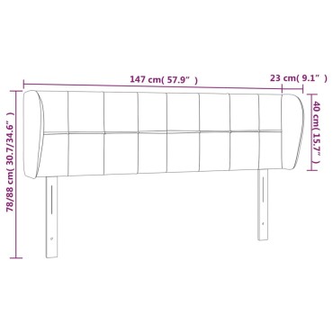 vidaXL Κεφαλάρι με Πτερύγια Κρεμ 147x23x78/88cm Υφασμάτινο 1 τεμ.