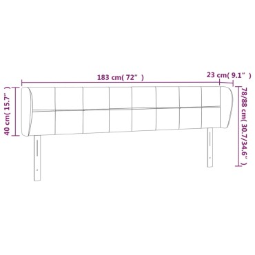vidaXL Κεφαλάρι με Πτερύγια Κρεμ 183x23x78/88cm Υφασμάτινο 1 τεμ.
