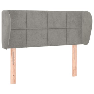 vidaXL Κεφαλάρι με Πτερύγια Ανοιχτό Γκρι 103x23x78/88cm Βελούδινο 1 τεμ.