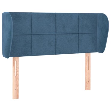vidaXL Κεφαλάρι με Πτερύγια Σκούρο Μπλε 103x23x78/88cm Βελούδινο 1 τεμ.