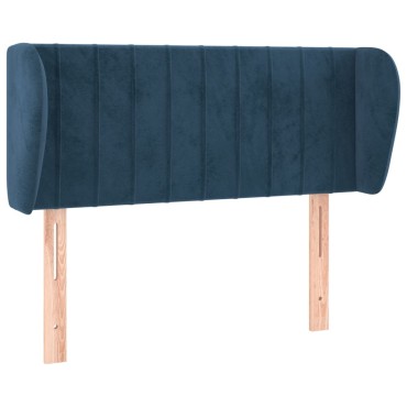 vidaXL Κεφαλάρι με Πτερύγια Σκούρο Μπλε 103x23x78/88cm Βελούδινο 1 τεμ.