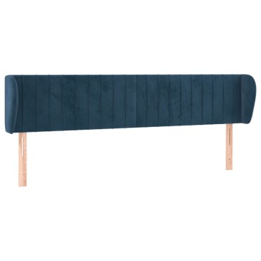 vidaXL Κεφαλάρι με Πτερύγια Σκούρο Μπλε 163x23x78/88cm Βελούδινο 1 τεμ.