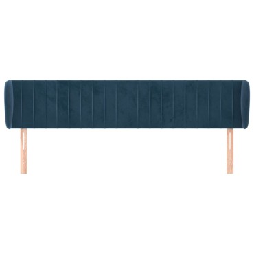 vidaXL Κεφαλάρι με Πτερύγια Σκούρο Μπλε 163x23x78/88cm Βελούδινο 1 τεμ.