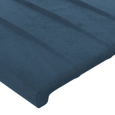 vidaXL Κεφαλάρι με Πτερύγια Σκούρο Μπλε 163x23x78/88cm Βελούδινο 1 τεμ.