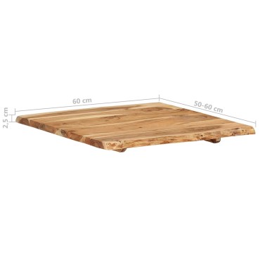 vidaXL Επιφάνεια Τραπεζιού 58x(50-60)x2,5cm Μασίφ Ξύλο Ακακίας 1 τεμ.