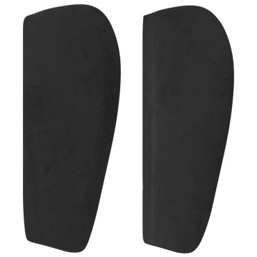 vidaXL Κεφαλάρι με Πτερύγια Μαύρο 163x23x78/88cm Βελούδινο 1 τεμ.