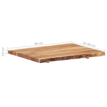 vidaXL Επιφάνεια Τραπεζιού 80x(50-60)x3,8cm Μασίφ Ξύλο Ακακίας 1 τεμ.