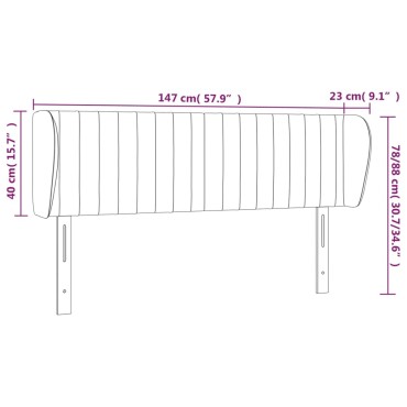 vidaXL Κεφαλάρι με Πτερύγια Μαύρο 147x23x78/88cm Υφασμάτινο 1 τεμ.