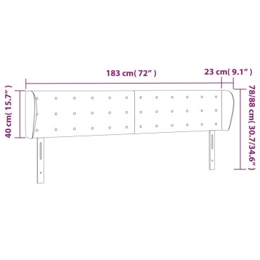 vidaXL Κεφαλάρι με Πτερύγια Μπλε 183x23x78/88cm Υφασμάτινο 1 τεμ.