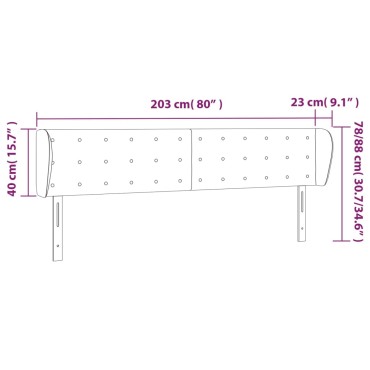 vidaXL Κεφαλάρι με Πτερύγια Κρεμ 203x23x78/88cm Υφασμάτινο 1 τεμ.