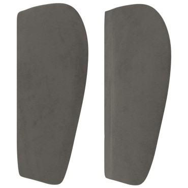 vidaXL Κεφαλάρι με Πτερύγια Σκούρο Γκρι 147x23x78/88cm Βελούδινο 1 τεμ.