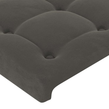 vidaXL Κεφαλάρι με Πτερύγια Σκούρο Γκρι 147x23x78/88cm Βελούδινο 1 τεμ.