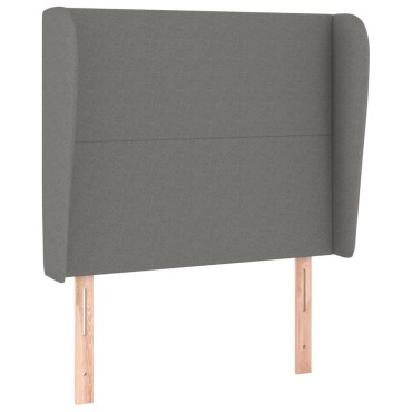 vidaXL Κεφαλάρι με Πτερύγια Σκούρο Γκρι 93x23x118/128cm Υφασμάτινο 1 τεμ.