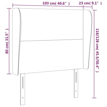 vidaXL Κεφαλάρι με Πτερύγια Σκούρο Γκρι 103x23x118/128cm Υφασμάτινο 1 τεμ.