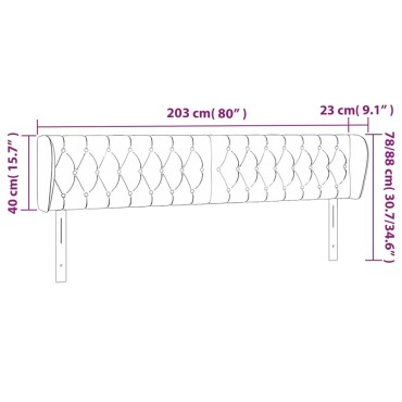 vidaXL Κεφαλάρι με Πτερύγια Taupe 203x23x78/88cm Υφασμάτινο 1 τεμ.