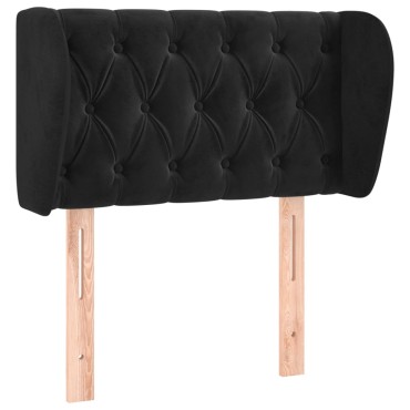 vidaXL Κεφαλάρι με Πτερύγια Μαύρο 83x23x78/88cm Βελούδινο 1 τεμ.