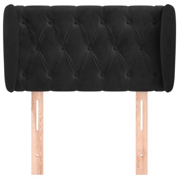 vidaXL Κεφαλάρι με Πτερύγια Μαύρο 83x23x78/88cm Βελούδινο 1 τεμ.
