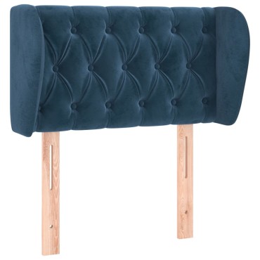 vidaXL Κεφαλάρι με Πτερύγια Σκούρο Μπλε 83x23x78/88cm Βελούδινο 1 τεμ.