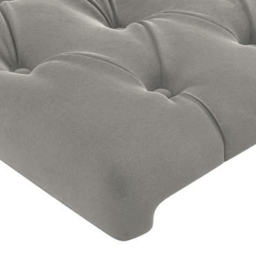 vidaXL Κεφαλάρι με Πτερύγια Ανοιχτό Γκρι 93x23x78/88cm Βελούδινο 1 τεμ.