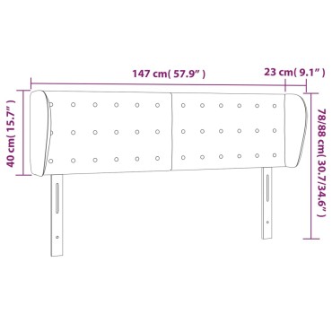 vidaXL Κεφαλάρι με Πτερύγια Κρεμ 147x23x78/88cm Υφασμάτινο 1 τεμ.