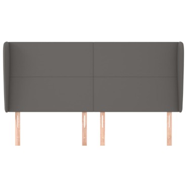 vidaXL Κεφαλάρι με Πτερύγια Γκρι 163x23x118/128cmΣυνθετικό Δέρμα 1 τεμ.