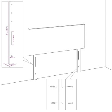 vidaXL Κεφαλάρι με Πτερύγια Σκούρο Γκρι 103x23x118/128cm Υφασμάτινο 1 τεμ.