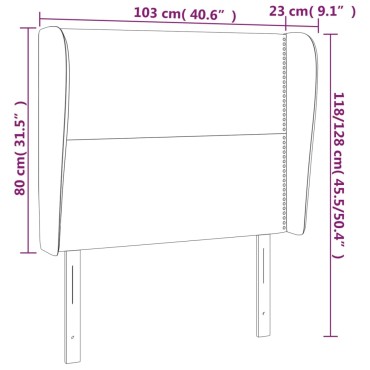 vidaXL Κεφαλάρι με Πτερύγια Σκούρο Γκρι 103x23x118/128cm Υφασμάτινο 1 τεμ.