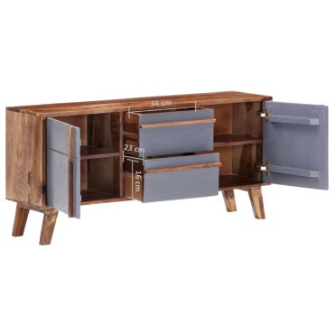 vidaXL Μπουφές Γκρι 120x30x55cm από Μασίφ Ξύλο 1 τεμ.