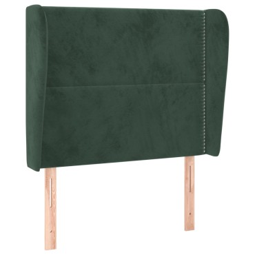 vidaXL Κεφαλάρι με Πτερύγια Σκ. Πράσινο 93x23x118/128cm Βελούδινο 1 τεμ.