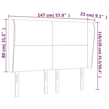 vidaXL Κεφαλάρι με Πτερύγια Ροζ 147x23x118/128cm Βελούδινο 1 τεμ.