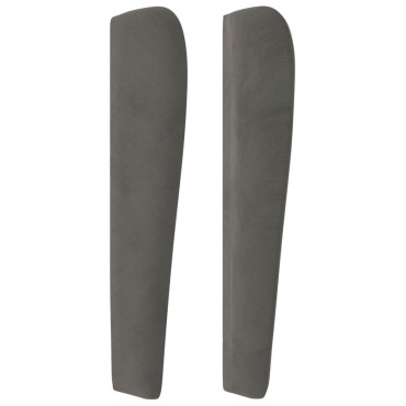 vidaXL Κεφαλάρι με Πτερύγια Σκούρο Γκρι 203x23x118/128cm Βελούδινο 1 τεμ.