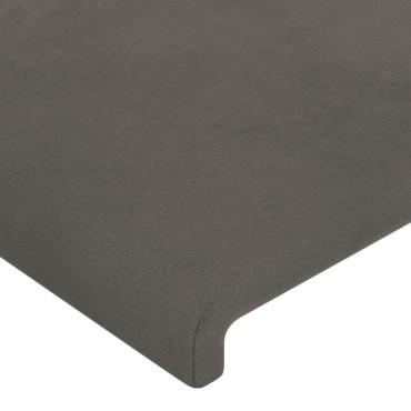 vidaXL Κεφαλάρι με Πτερύγια Σκούρο Γκρι 203x23x118/128cm Βελούδινο 1 τεμ.
