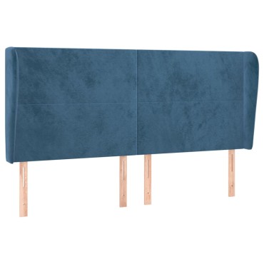 vidaXL Κεφαλάρι με ΠτερύγιαΣκούρο Μπλε 203x23x118/128cm Βελούδινο 1 τεμ.