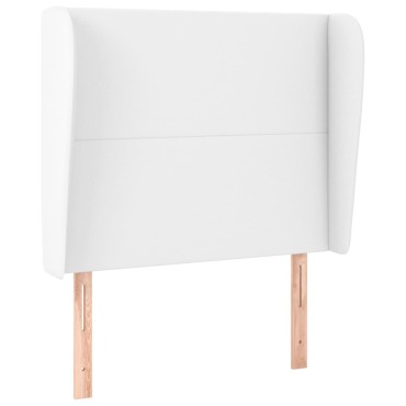 vidaXL Κεφαλάρι με Πτερύγια Λευκό 93x23x118/128cm Συνθετικό Δέρμα 1 τεμ.