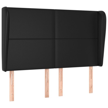 vidaXL Κεφαλάρι με Πτερύγια Μαύρο 147x23x118/128cm Συνθ. Δέρμα 1 τεμ.